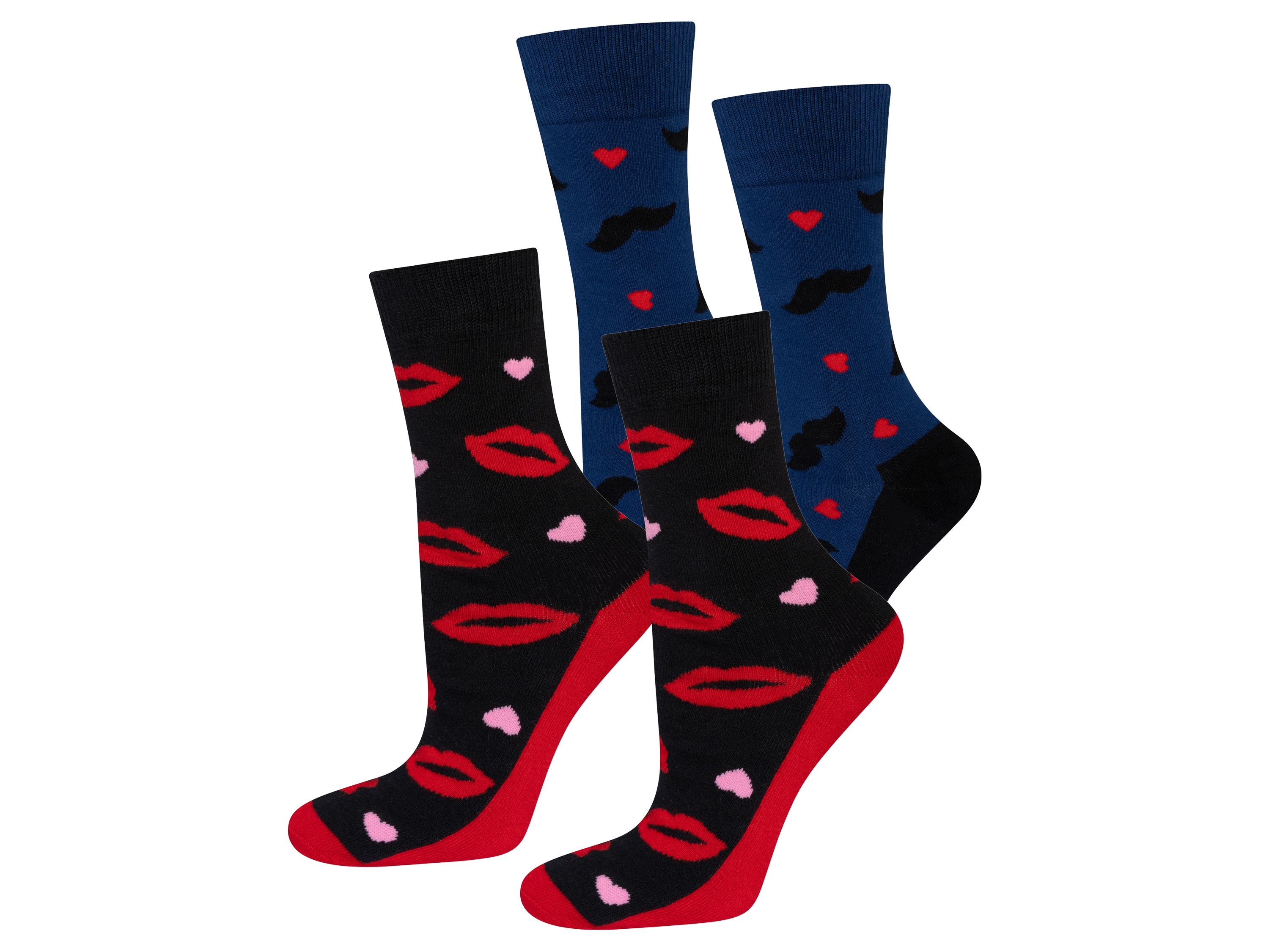 Soxo Lot de 2 paires de chaussettes femme (mr and mrs)