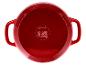 Casserole rouge Silvercrest vue de dessus.