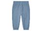 Pantalon bébé en gaze de coton bleu.