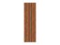 Panneau mural vertical en lattes de bois marron sur fond blanc