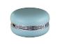 Enceinte portable ronde bleu clair avec grille argentée