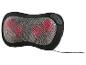 Coussin de massage noir avec lumières rouges et panneau de commande.