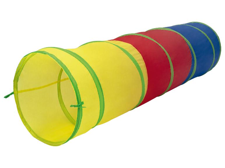 Tunnel de jeu coloré pour enfants en jaune, rouge et bleu