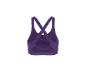 Soutien-gorge de sport violet avec bretelles croisées et motif.