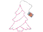 Décoration lumineuse rose en forme de sapin de Noël avec boîtier à piles.