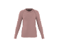 Haut de sport rose à manches longues avec manches raglan et col rond.