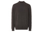 Un pull en laine gris foncé à col roulé.