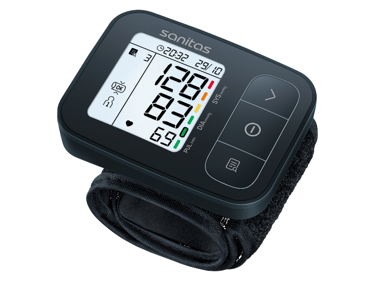 Tensiomètre Sanitas : moniteur de poignet numérique.