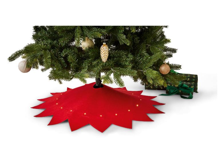 Tapis de sapin de Noël rouge LIVARNO avec éclairage LED.