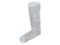 Botte de compression grise pour massage des jambes, avec bordure blanche et attaches.