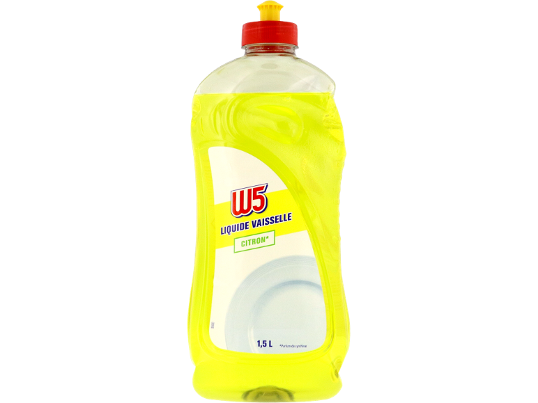Liquide vaisselle W5 au citron, 1,5 L