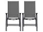 Deux chaises de jardin pliantes grises avec accoudoirs