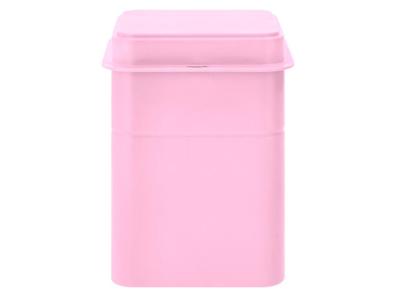 Boîte de rangement en plastique rose avec couvercle