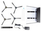 Accessoires pour robot aspirateur : brosses, filtre, chargeur et outil de nettoyage.