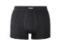 Caleçon noir pour homme avec ceinture élastique et étiquette de marque.
