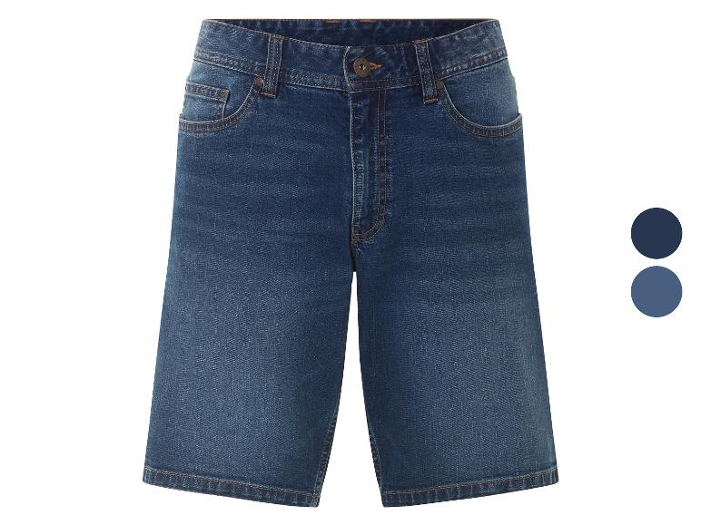 Shorts en jean bleu foncé avec poches.