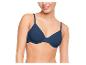 Un soutien-gorge bleu foncé avec des bonnets lisses.