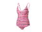 Maillot de bain une pièce pour femme avec motif zigzag rose et violet.