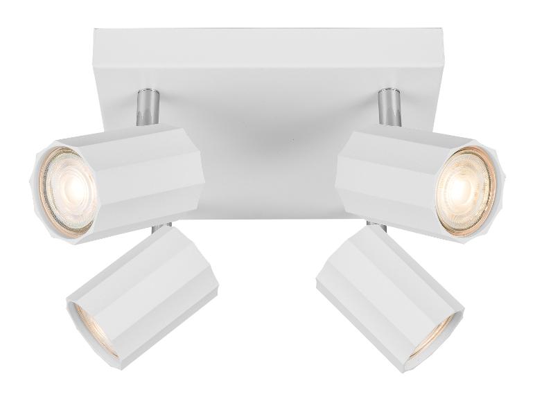 Luminaire de plafond moderne à quatre lumières, blanc.