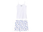 Top blanc à bretelles et short à imprimé floral.