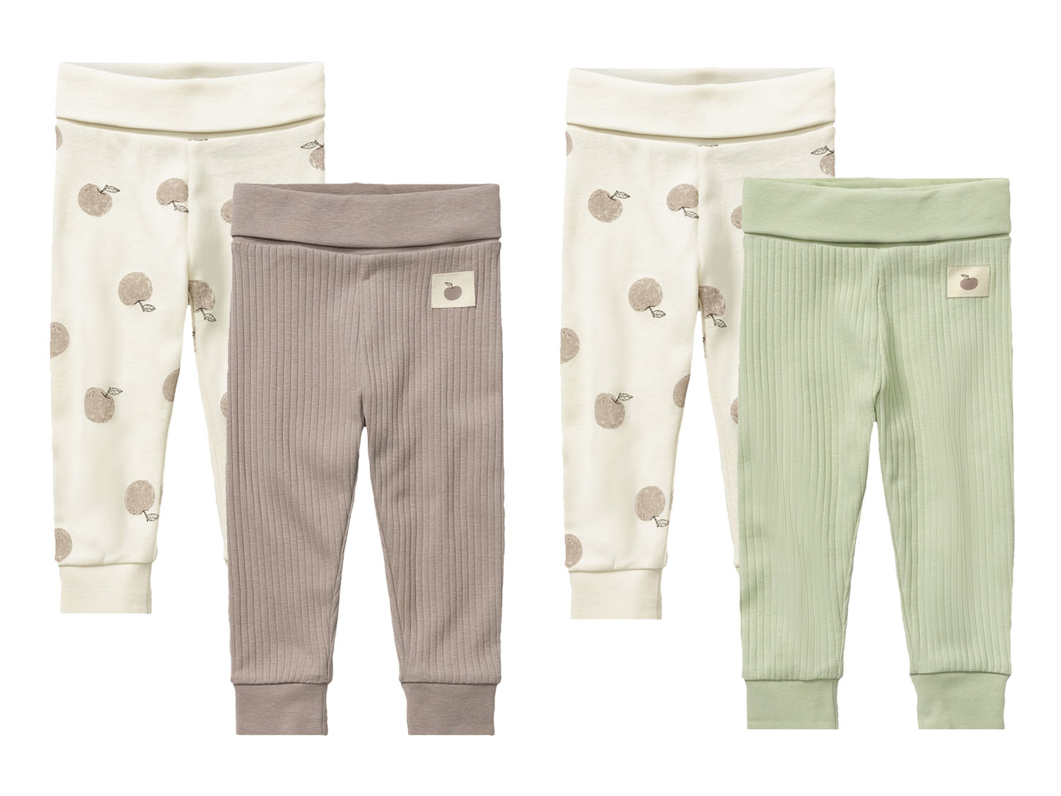 lupilu® Lot de 2 pantalons molletonnés bébé