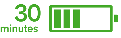 30 minutes de charge de batterie