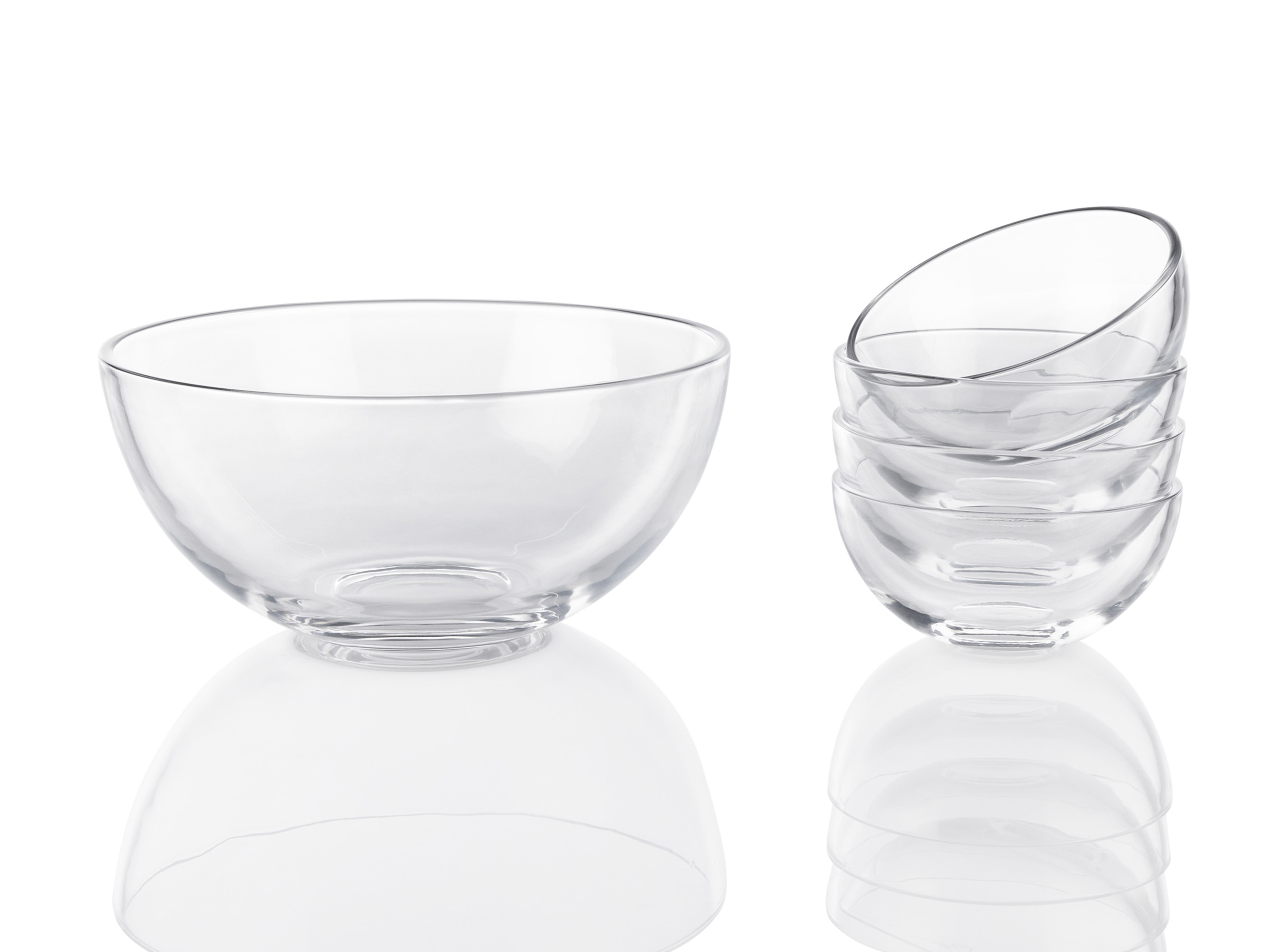 LIVARNO home Ensemble de saladiers ou présentoirs en verre (rond, 5 pièces)