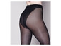 Collants noirs avec un dos transparent.