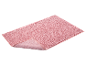 Tapis de bain rose doux et moelleux.