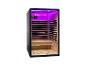 Sauna infrarouge avec porte vitrée et éclairage LED violet