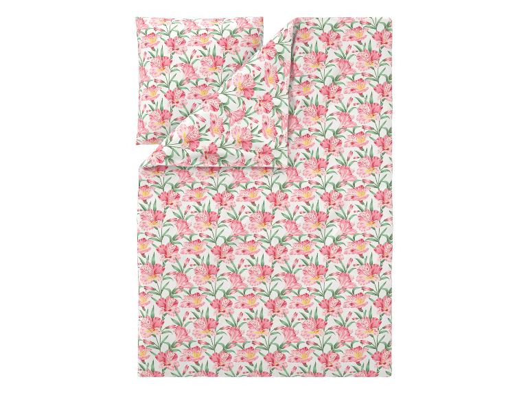 Parure de lit avec taie d'oreiller à motif de lys roses