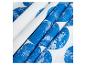 Tissu blanc avec des points bleus.