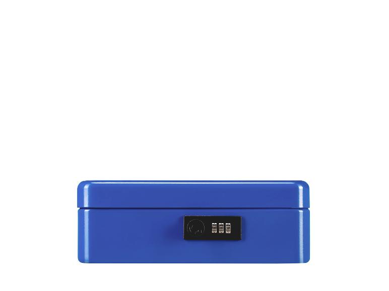 Cassette à monnaie bleue BURG WÄCHTER Money Code 5025 avec serrure à combinaison.