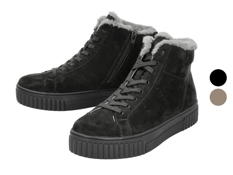 Bottes noires en daim fourrées, à lacets et fermeture éclair, avec semelle épaisse