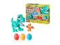 Jouets Play-Doh Dino Crew avec des dinosaures, des œufs et de la Play-Doh.