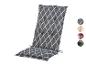 Coussin de jardin gris à motif diagonal.