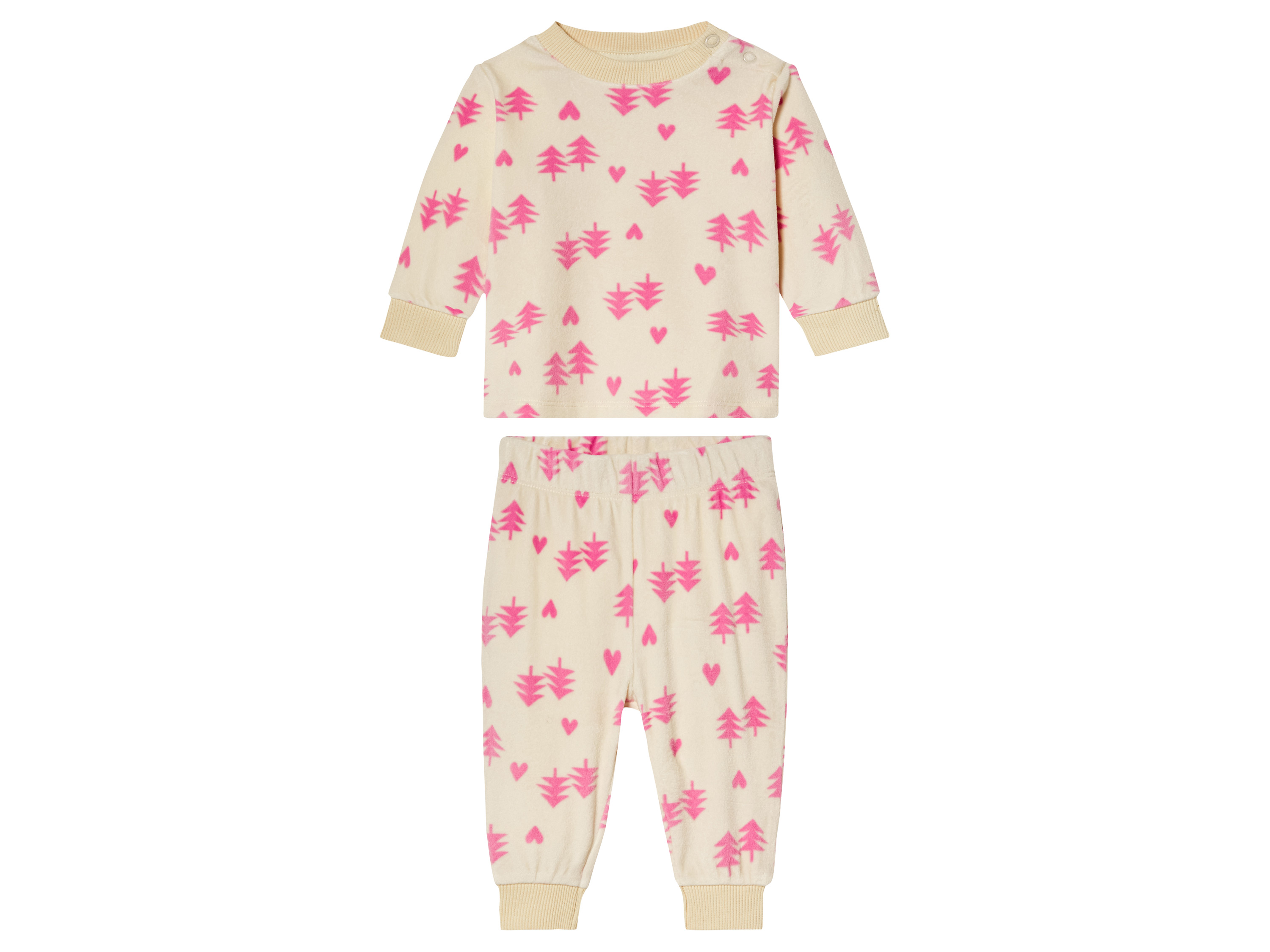 lupilu® Pyjama en velours bébé (62/68, beige)