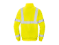 Sweat-shirt jaune haute visibilité avec bandes réfléchissantes.