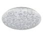 Plafonnier rond blanc avec motif floral gris