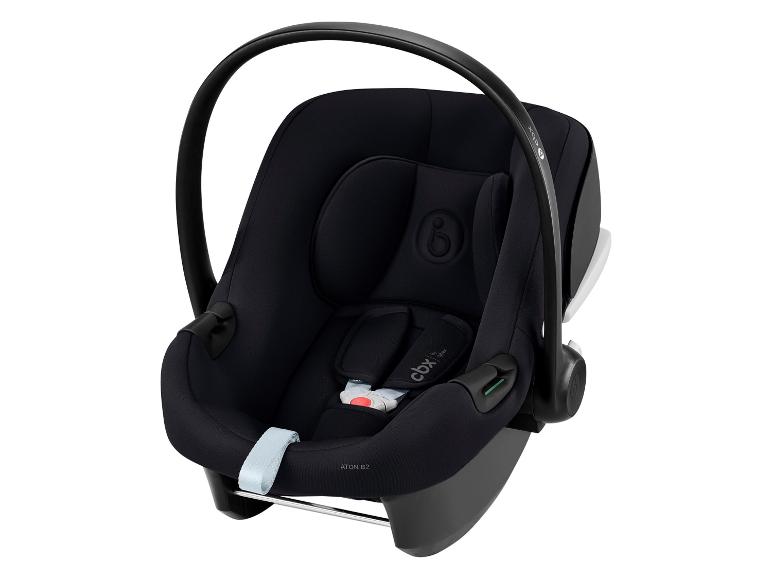 Siège auto bébé noir avec poignée de transport et harnais de sécurité