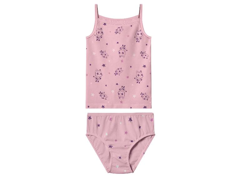 Ensemble de sous-vêtements rose pour enfants avec motif chatons et étoiles