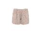 Shorts de pyjama rose clair à motif de feuilles marron
