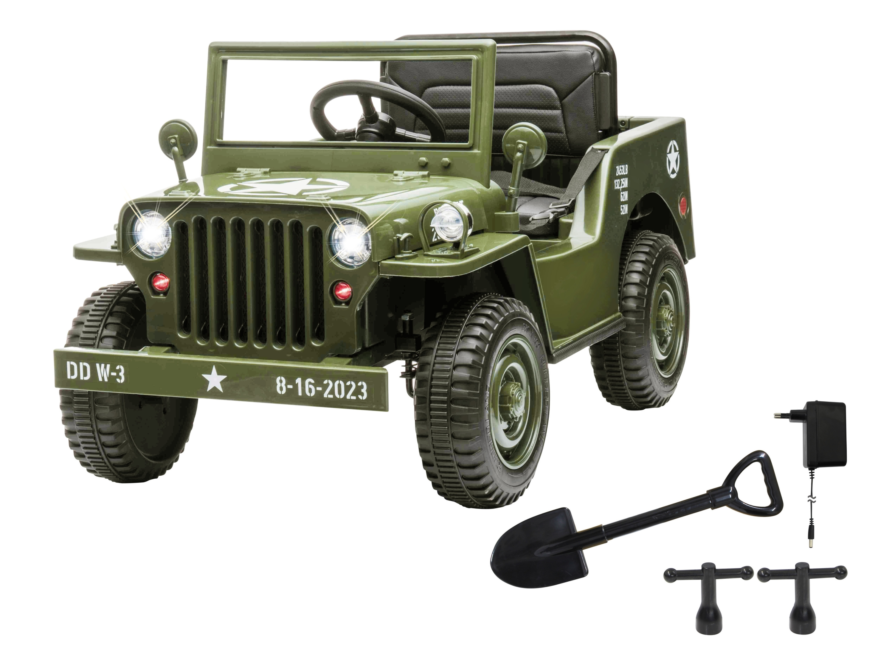 JAMARA Ride-on Jeep Willys Mb Army Vert, 12 V