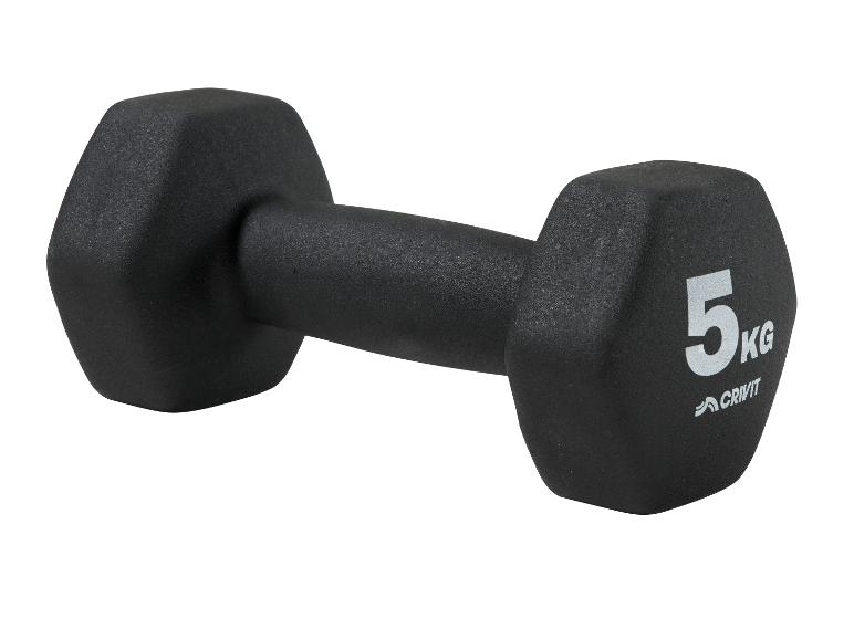 Haltère noir de 5 kg avec logo Crivit.