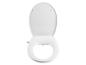 Un abattant de toilettes blanc avec une fonction de bidet intégrée.