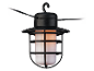Guirlandes lumineuses noires avec lanternes cage d'ampoule.