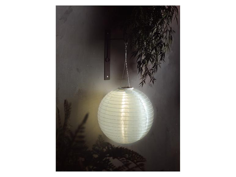 Lanterne solaire suspendue, style papier, éclairage extérieur.