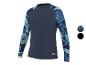 T-shirt de bain à manches longues avec imprimé feuilles bleues