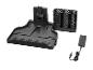 Support de chargement, rangement pour accessoires et adaptateur secteur pour robot.