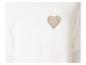 Pull blanc avec une broderie cœur beige